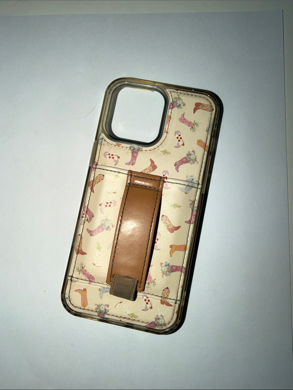 Walli - wallet western phone case with finger strap